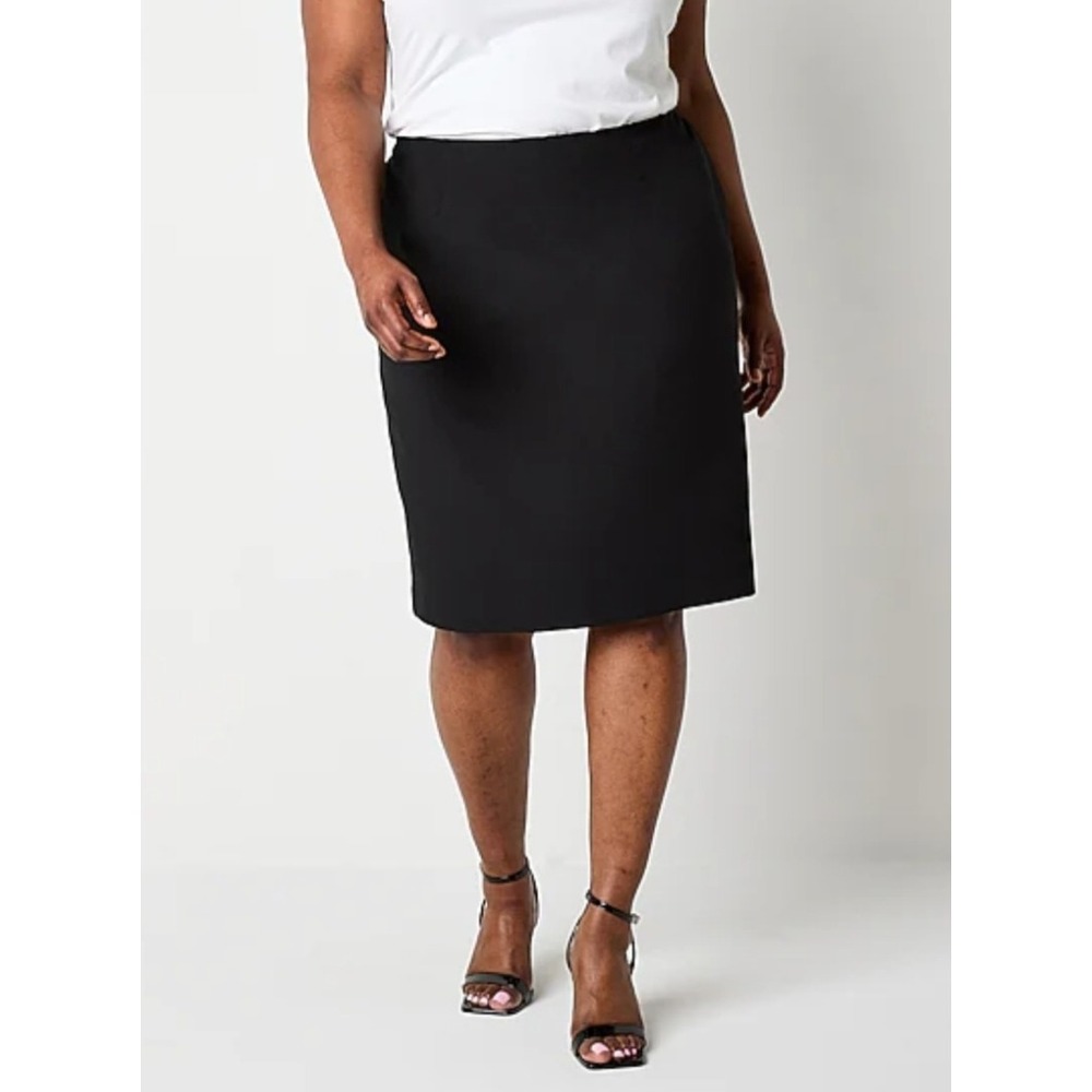 Black Label by Evan Picone Essentials Black Pencil Skirt Womens Plus 16‎ NWT